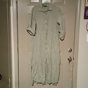 Barn B Women's Green Button-Up Dress Size M
